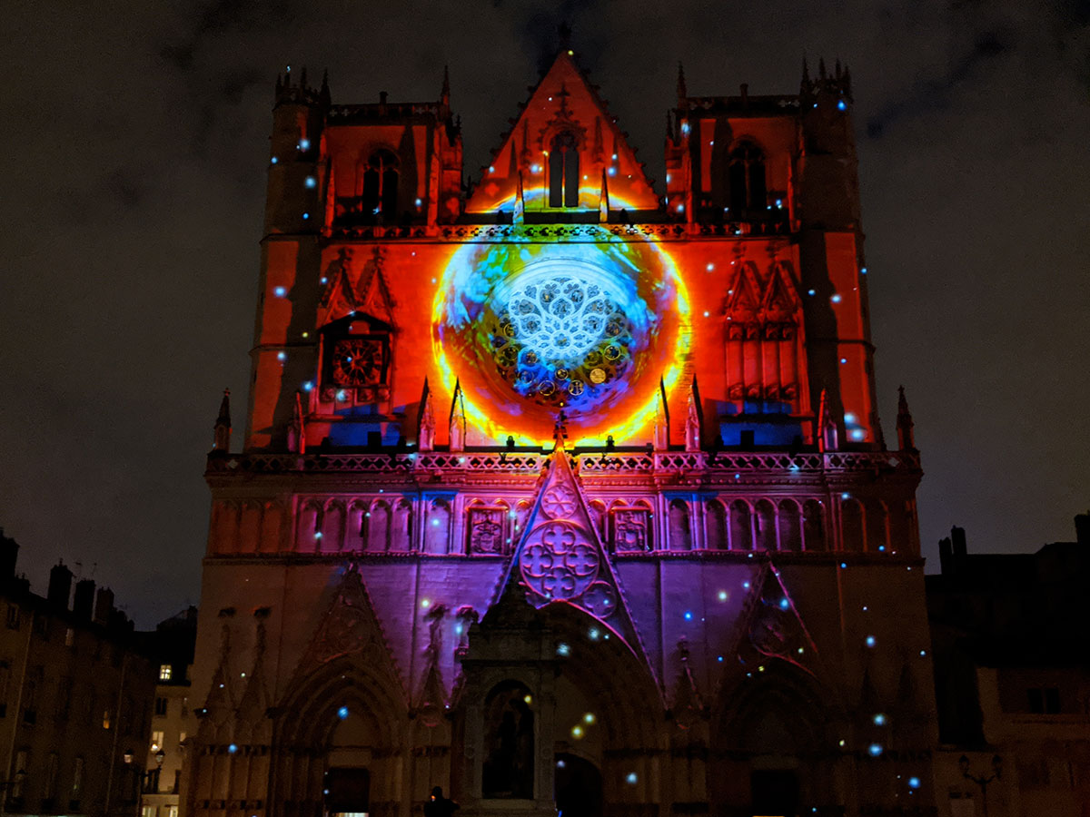 Installation lumineuse Genesis à la Fête des Lumières de Lyon 2019