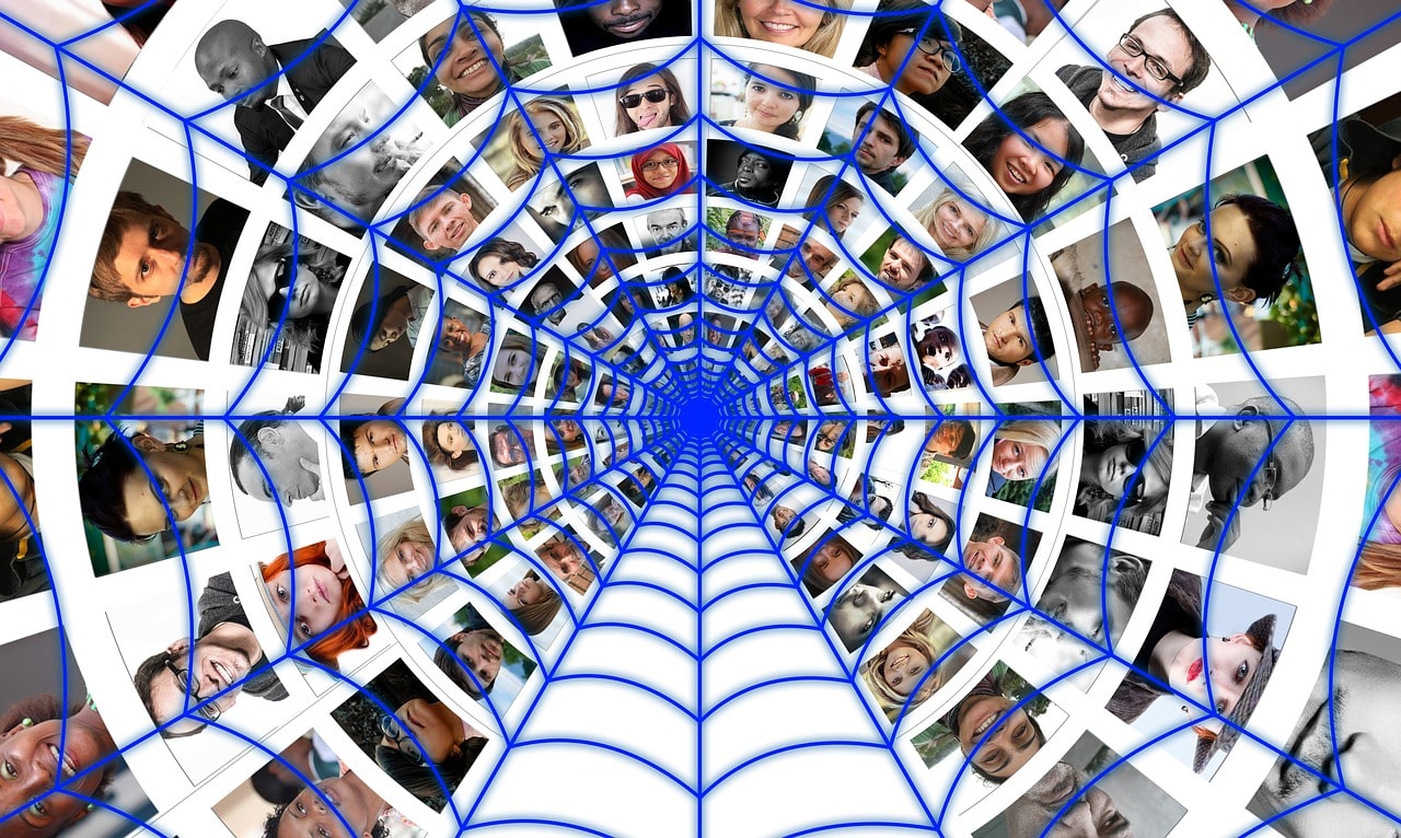Toile de réseau de gens qui sont connectés
