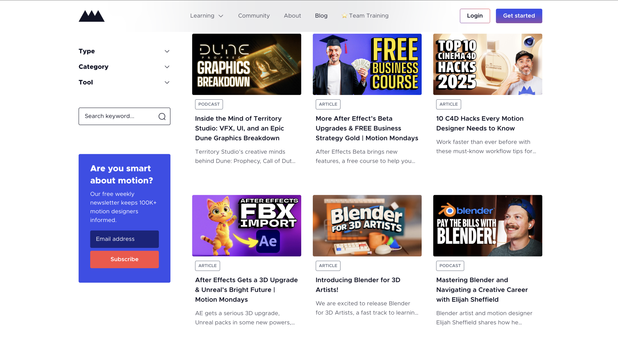 5 Sites veille en Motion Design